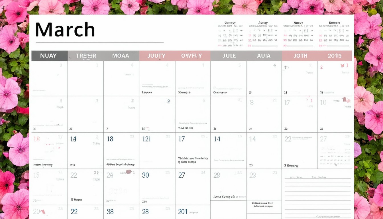 March 2024 Calendar – Printable Template, Holidays, and Planner