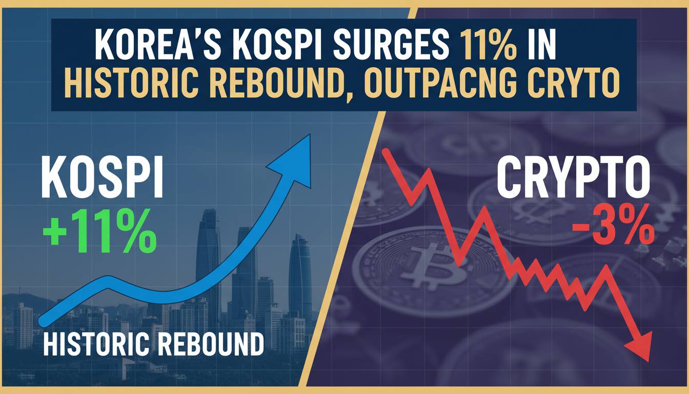Korea’s KOSPI Surges 11% in Historic Rebound, Outpacing Crypto
