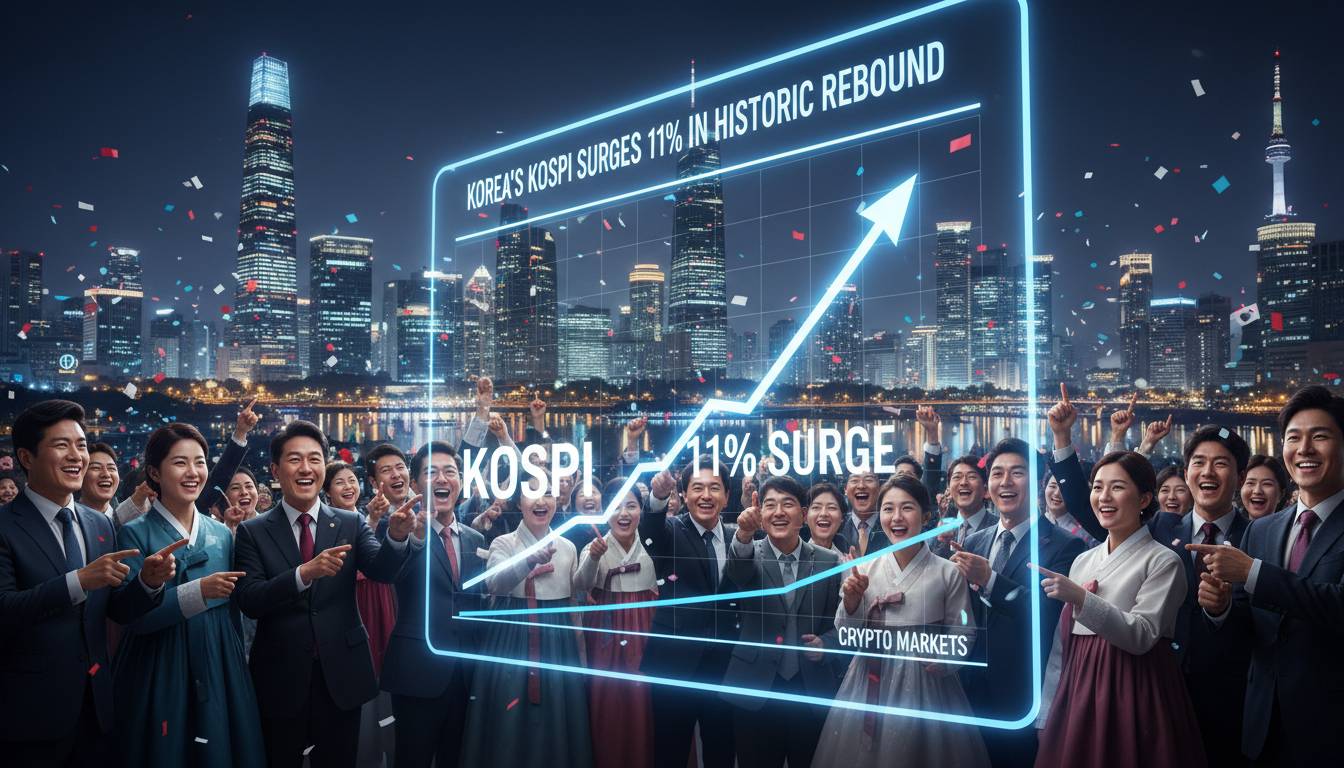 Korea’s KOSPI Surges 11% in Historic Rebound, Outpacing Crypto Markets